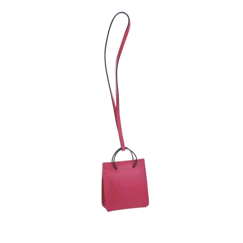Hermès Milo Lambskin Shopping Bag Charm Pink Leather Good condition - Front View