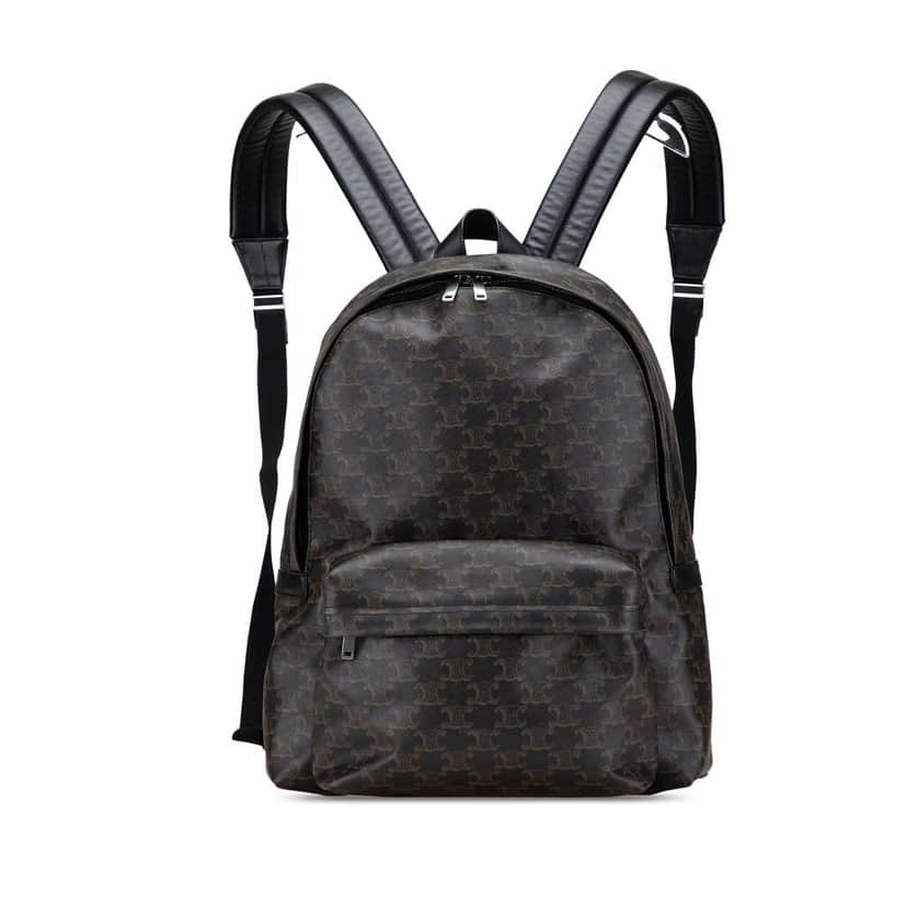Celine Medium Triomphe Coated Canvas Backpack Brown Canvas Good condition - Front View