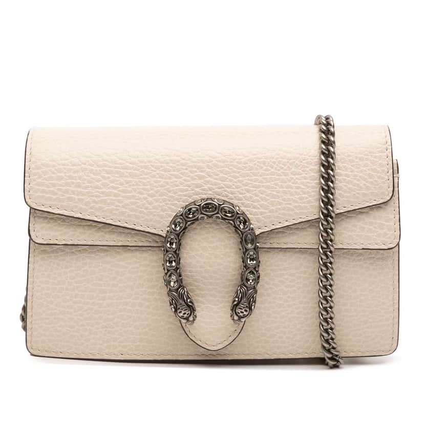 Gucci Mini Dionysus Leather Crossbody White Leather Good condition - Front View