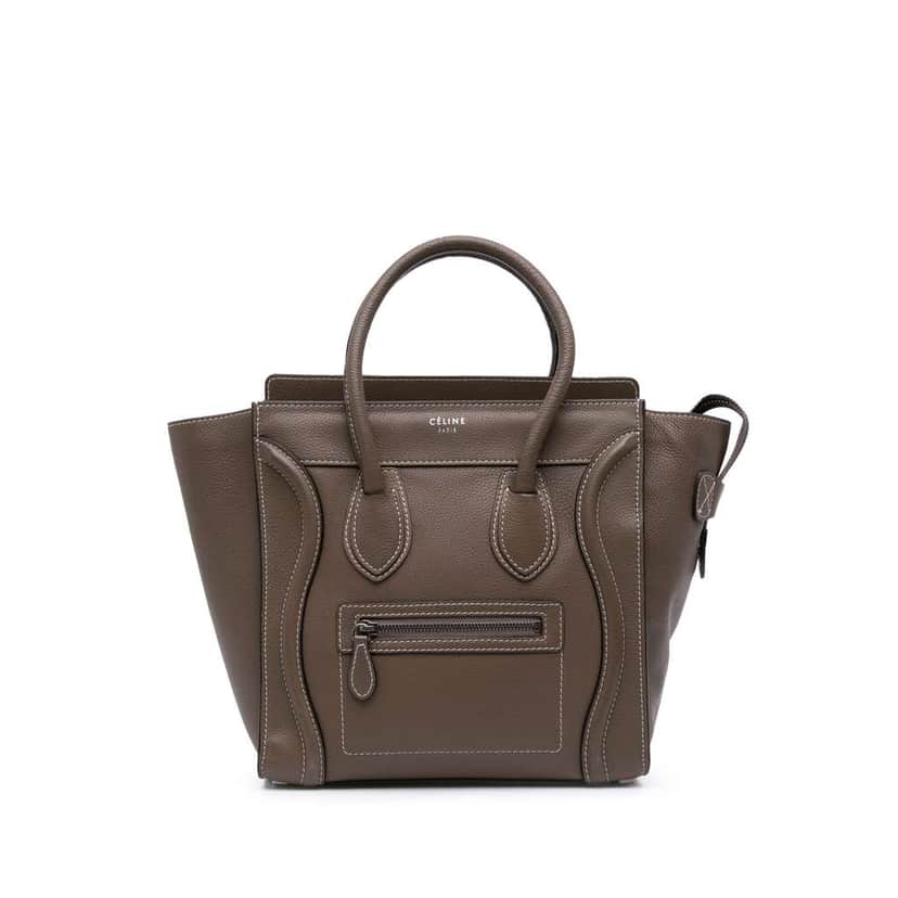 Celine Micro Leather Luggage Tote Brown Leather Good condition - Front View