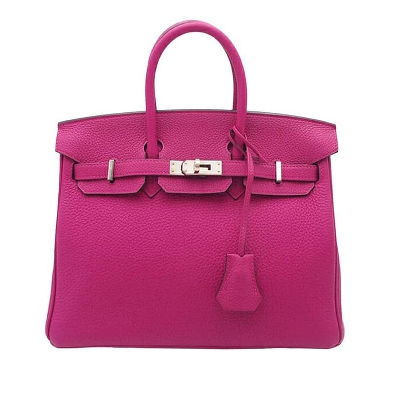 Hermès Togo Birkin Retourne 25 Pink Leather Good condition - Front View