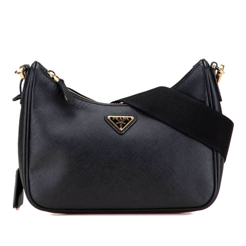 Prada Saffiano Re-Edition 2005 Satchel Black Leather Good condition - Front View