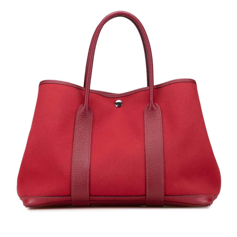 Hermès Toile and Negonda Garden Party 36 Red Canvas Good condition - Front View