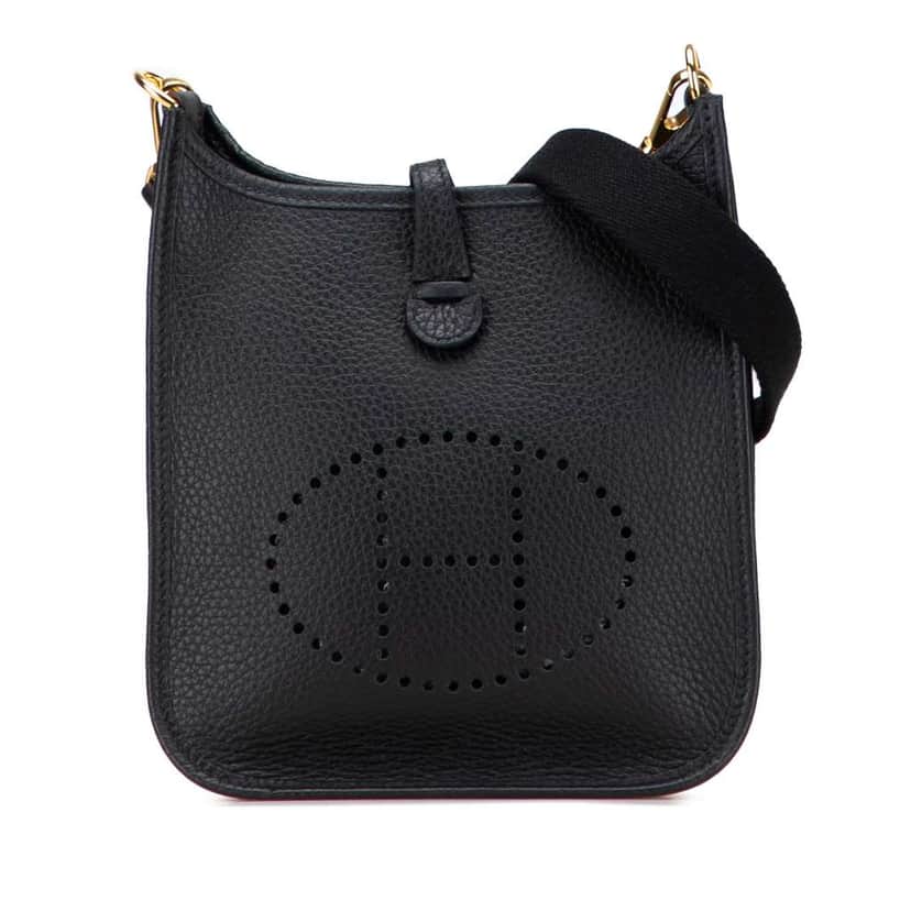 Hermès Clemence Evelyne TPM Black Leather Good condition - Front View