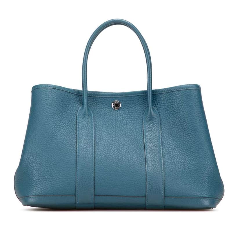 Hermès Negonda Garden Party 30 Blue Leather Good condition - Front View