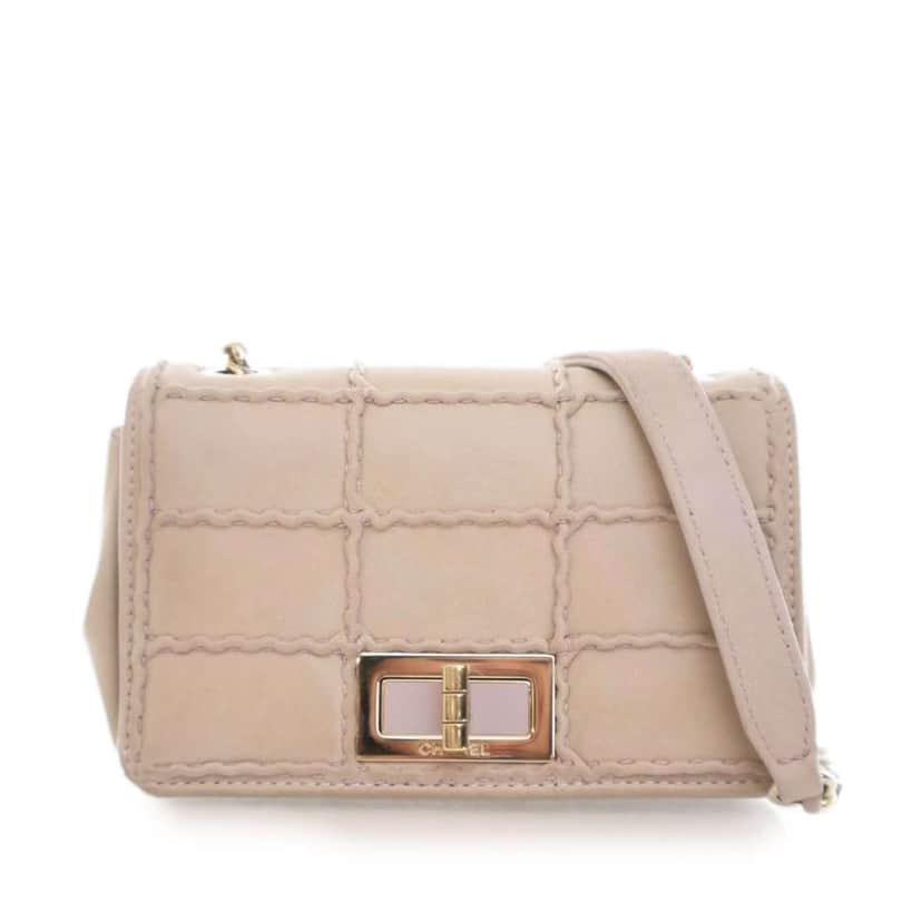 Chanel Mini Reissue 2.55 Iridescent Lambskin Stitched Single Flap Brown Leather Good condition - Front View