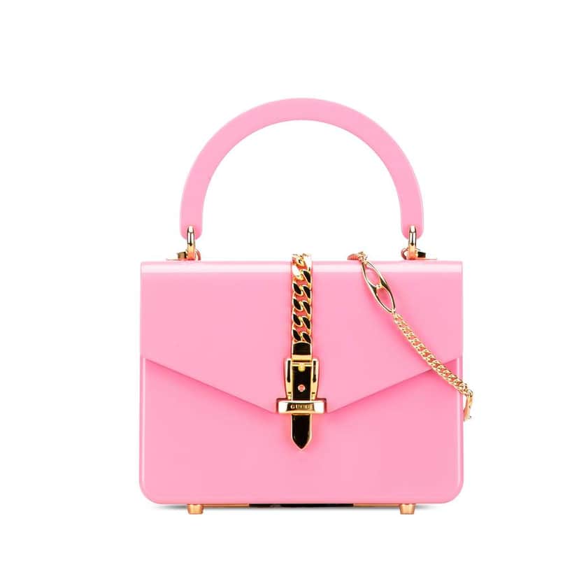 Gucci Mini Acrylic Sylvie 1969 Top Handle Bag Pink Good condition - Front View