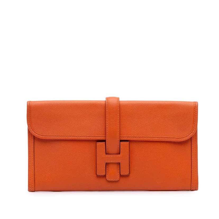 Hermès Epsom Jige Elan 29 Orange Leather Good condition - Front View