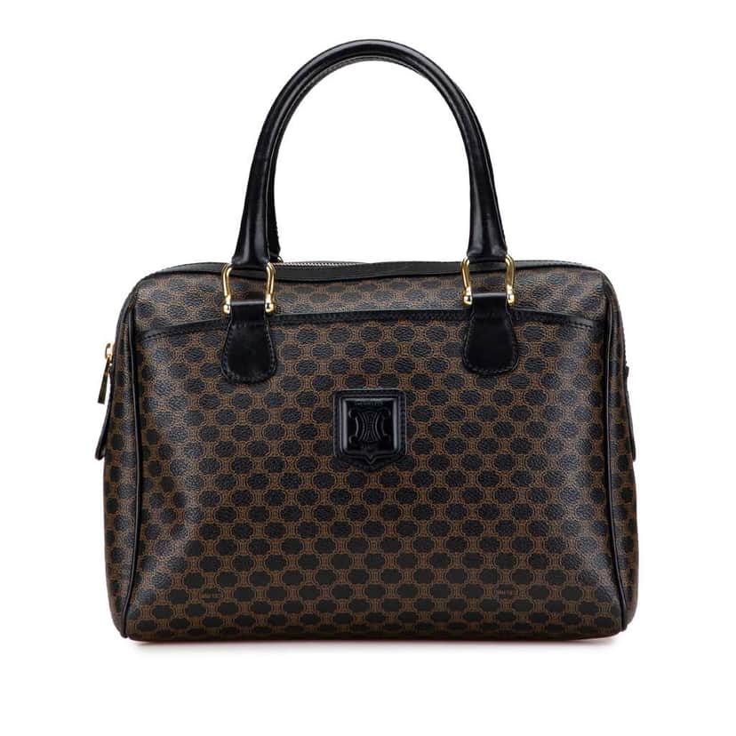 Celine Macadam Coated Canvas Handbag Brown Canvas Good condition - Front View