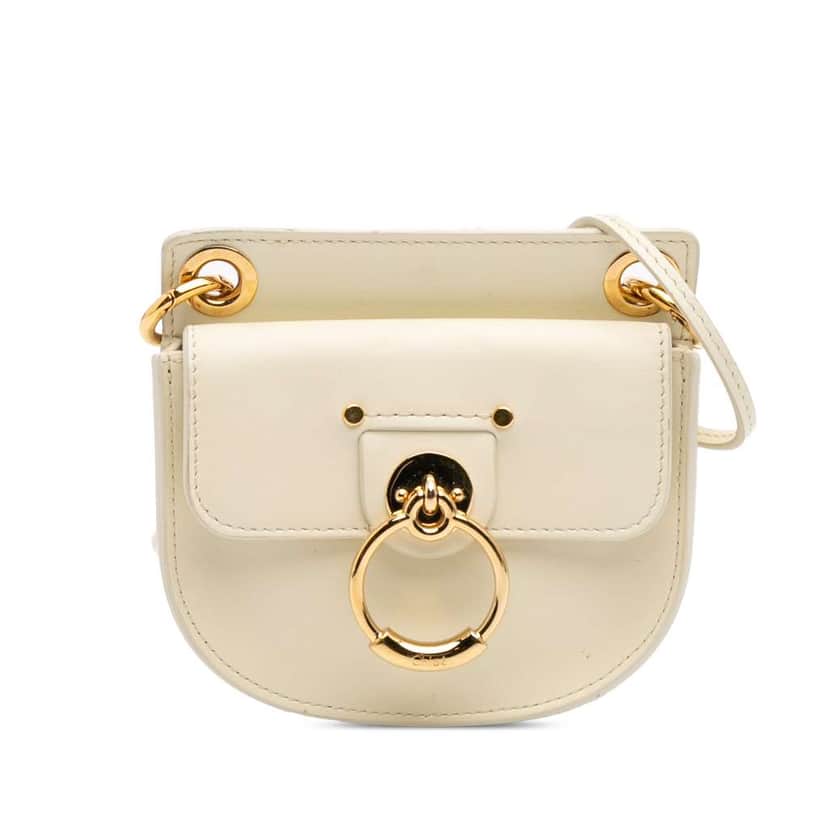 Chloé Mini Leather Tess Crossbody White Leather Good condition - Front View