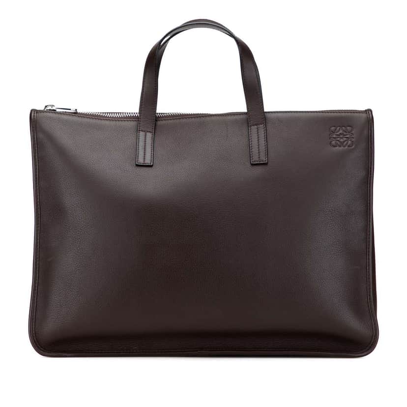 Loewe Leather Anagram Toledo Briefcase Brown Leather Good condition - Front View