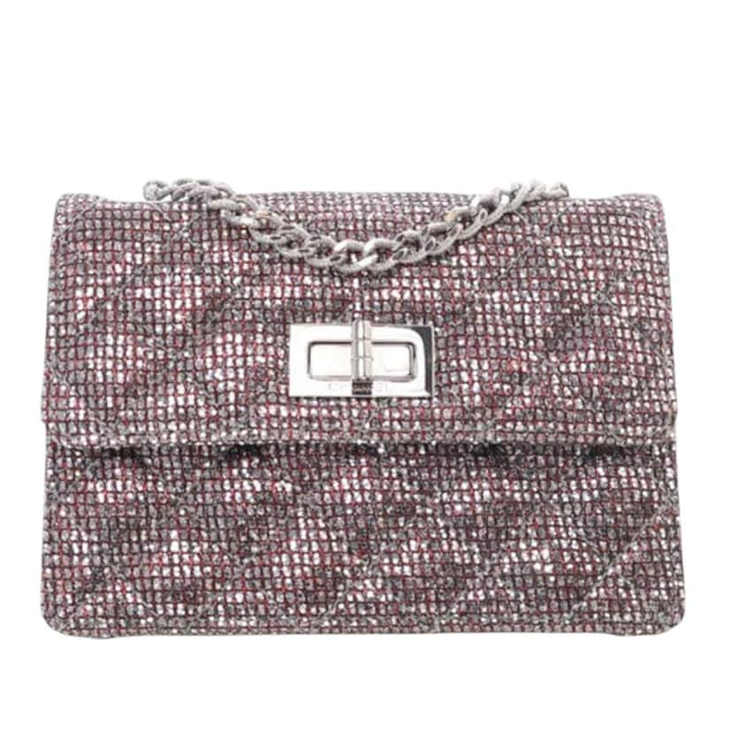 Chanel Mini Glitter Canvas Reissue 2.55 Flap Red Canvas Good condition - Front View