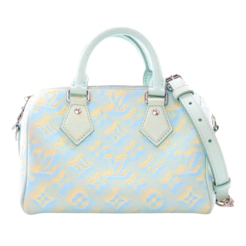 Louis Vuitton Monogram Empreinte Summer Stardust Speedy Bandouliere 20 Blue Leather Good condition - Front View