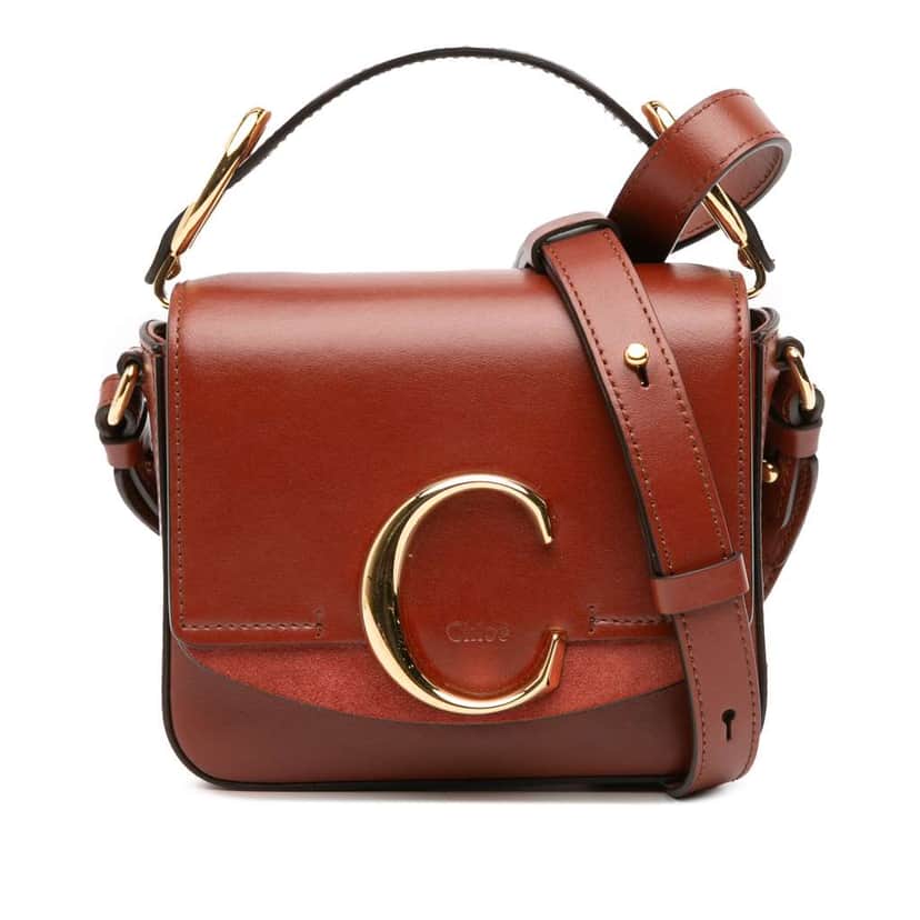 Chloé Mini Leather C Satchel Brown Leather Good condition - Front View