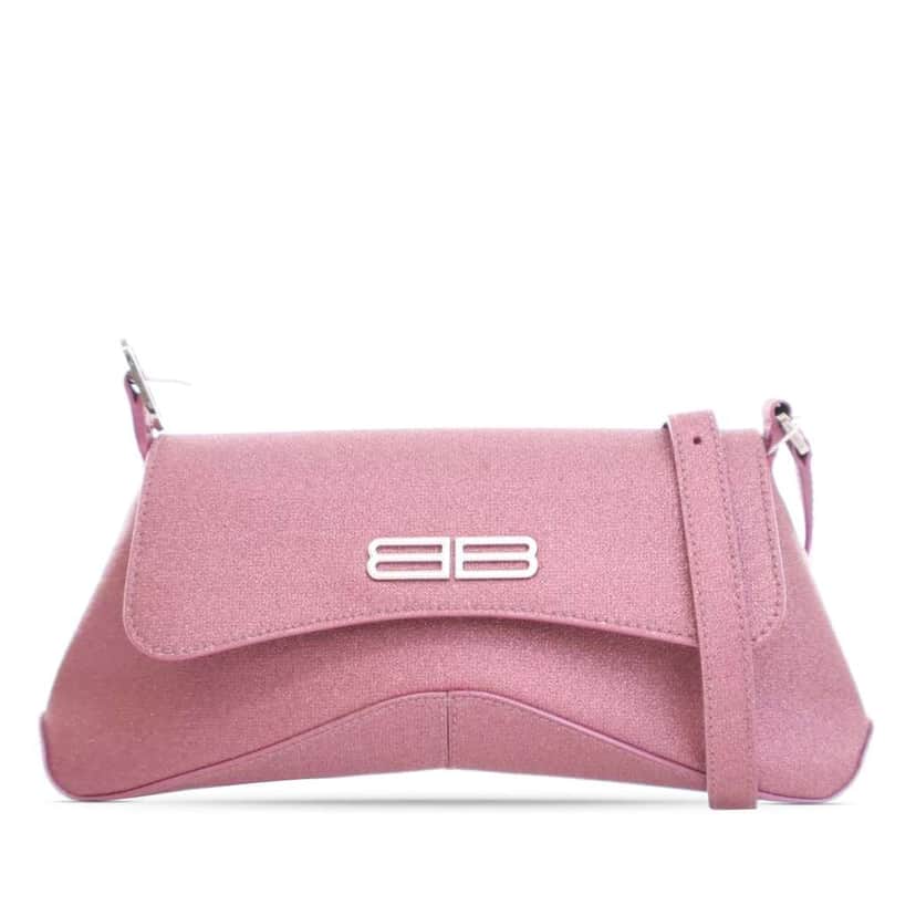 Balenciaga Small Glitter Fabric XX Flap Pink Polyester Good condition - Front View