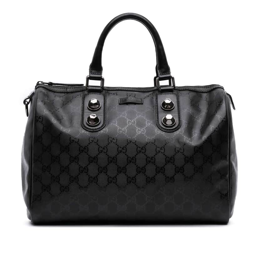 Gucci GG Imprime Boston Bag Black Canvas Good condition - Front View