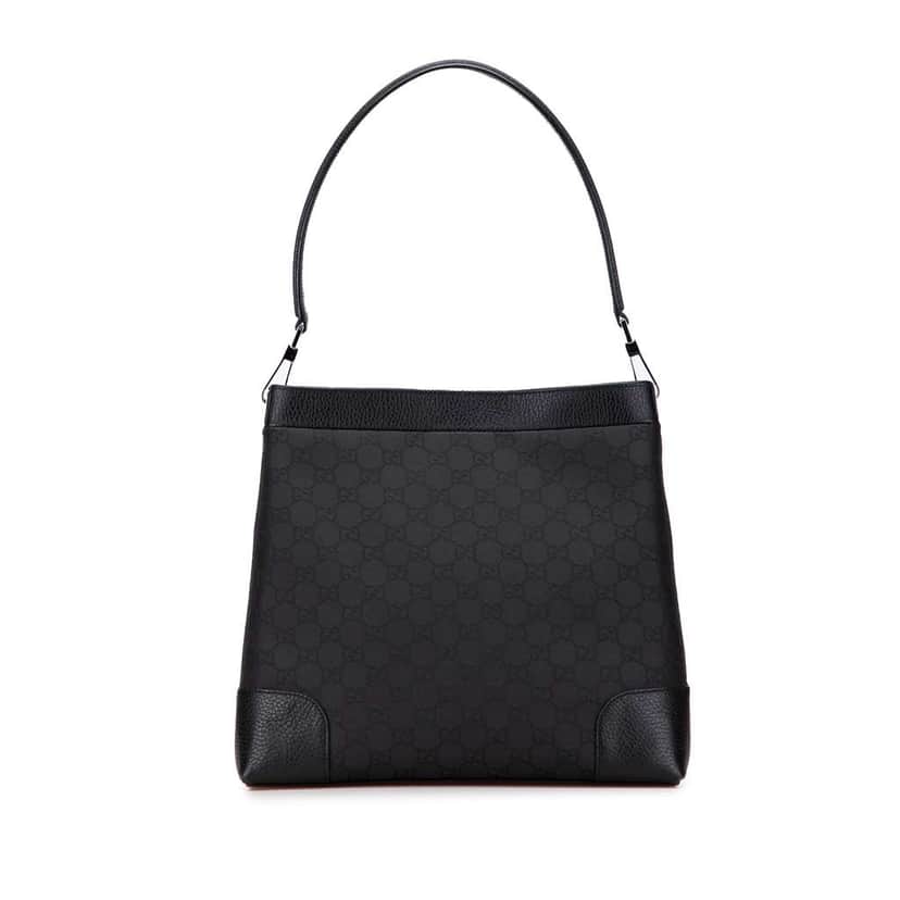 Gucci GG Nylon Shoulder Bag Black Good condition - Front View