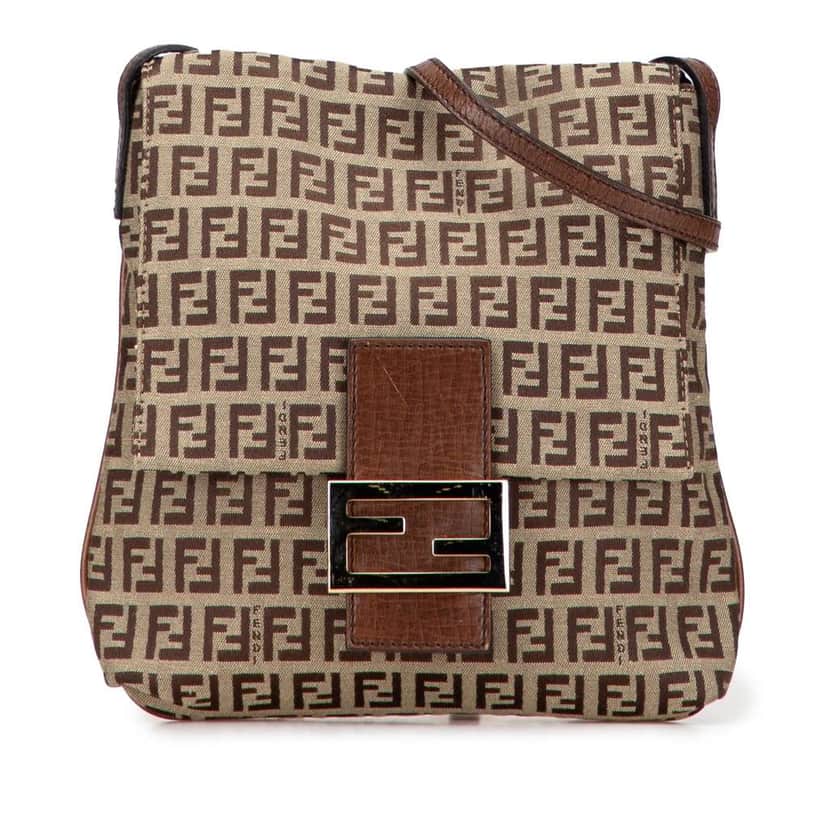 Fendi Zucchino Canvas Crossbody Brown Canvas Very good condition - Front View