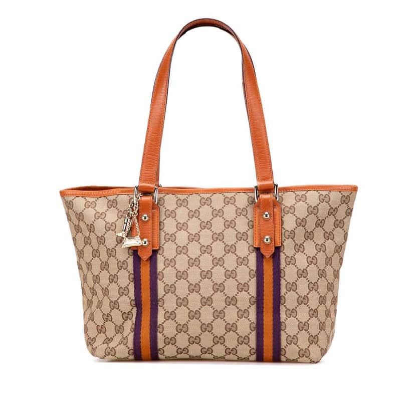 Gucci GG Canvas Jolicoeur Tote Brown Canvas Good condition - Front View