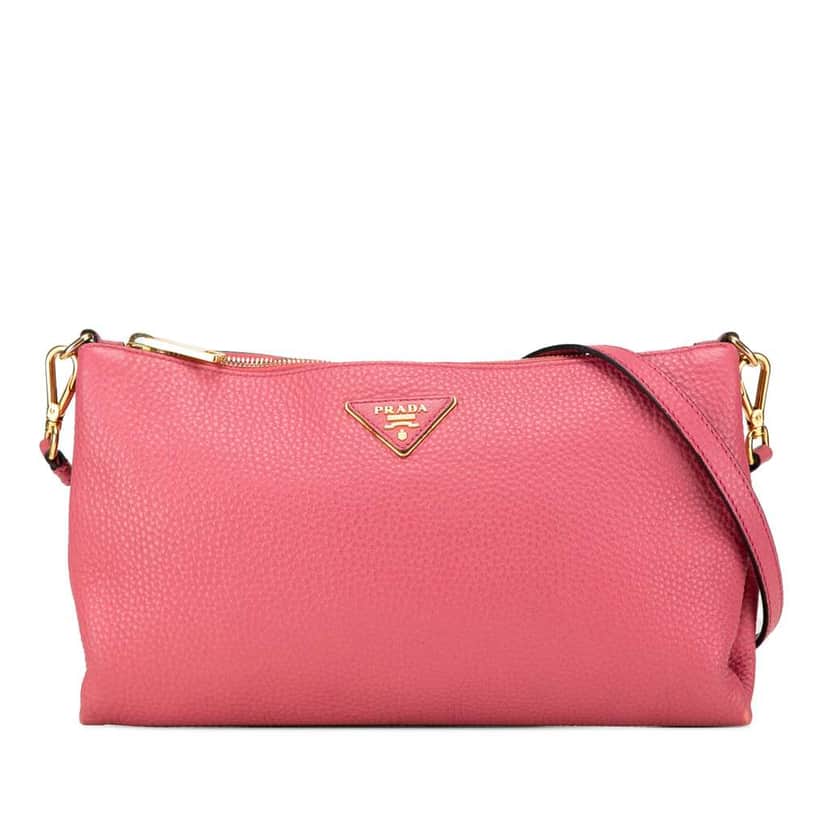 Prada Vitello Daino Crossbody Pink Leather Good condition - Front View