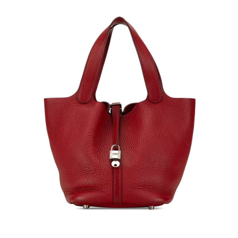 Hermès Clemence Picotin Lock 22 Red Leather Good condition - Front View