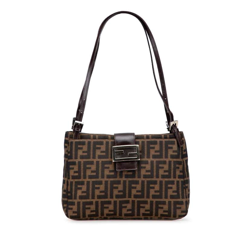 Fendi Zucca Canvas Shoulder Bag Brown Canvas Good condition - Front View