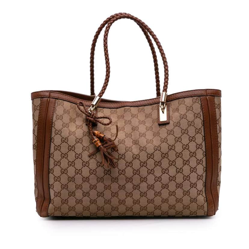 Gucci Medium GG Canvas Bella Tote Brown Canvas Good condition - Front View