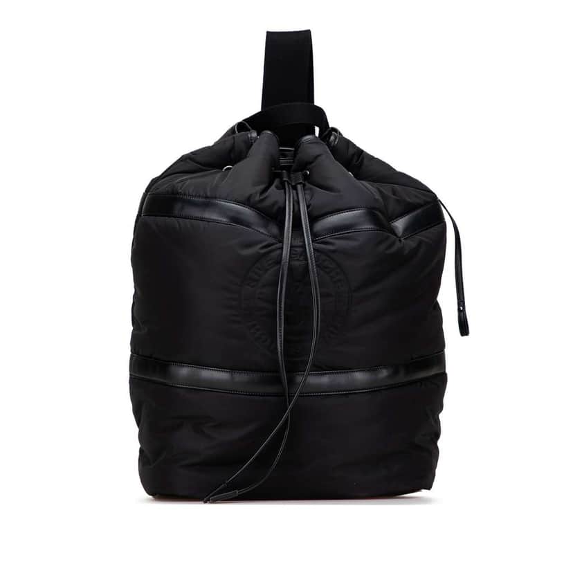 Saint Laurent Nylon Rive Gauche Drawstring Backpack Black Very good condition - Front View