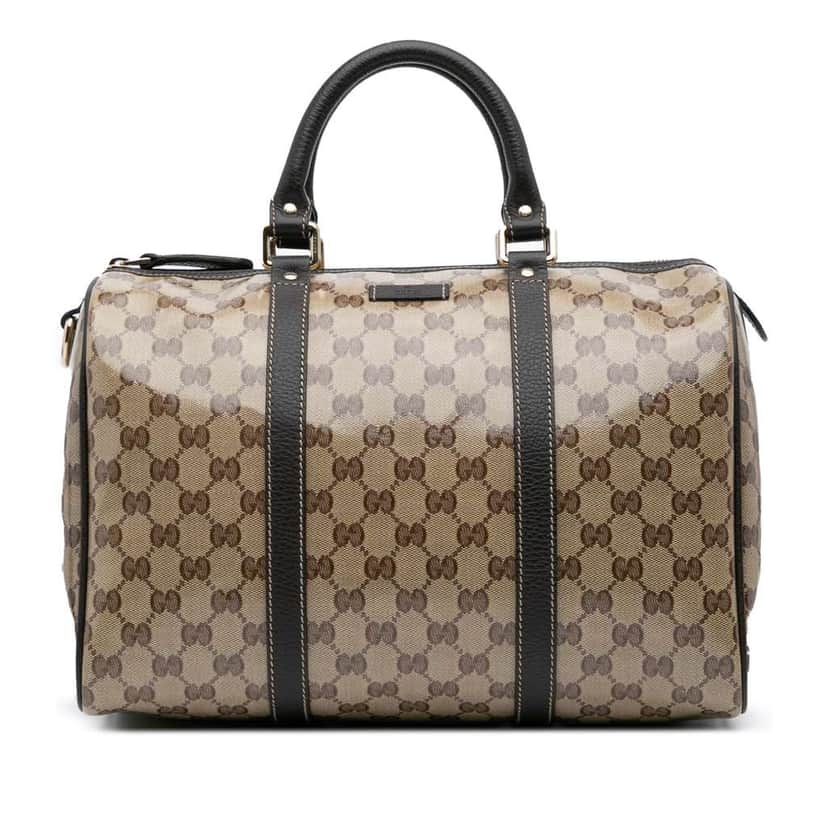 Gucci Medium GG Crystal Joy Boston Bag Brown Canvas Good condition - Front View