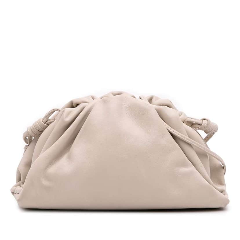 Bottega Veneta Lambskin The Mini Pouch Crossbody Brown Leather Good condition - Front View