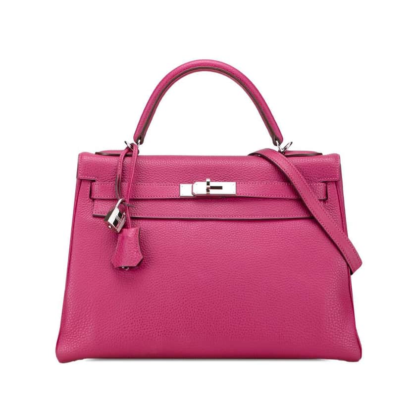 Hermès Togo Kelly II Retourne 32 Pink Leather Good condition - Front View