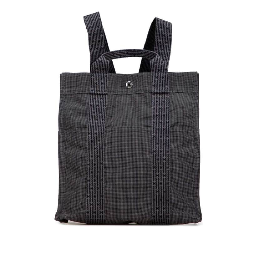 Hermès Canvas Herline Backpack MM Grey Canvas Good condition - Front View