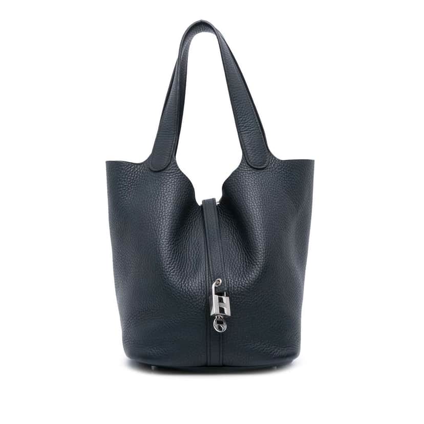 Hermès Clemence Picotin Lock 22 Grey Leather Good condition - Front View