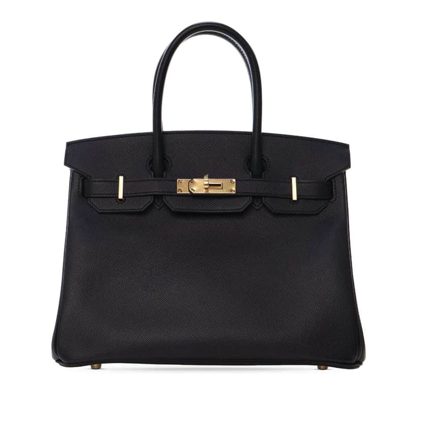 Hermès Epsom Birkin Retourne 30 Black Leather Very good condition - Front View