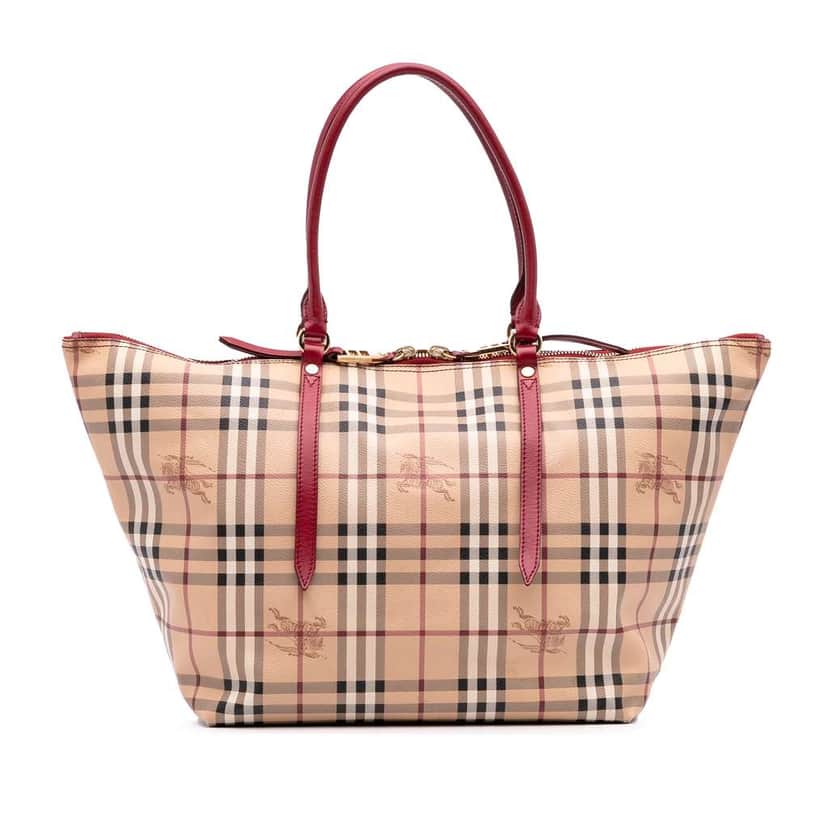 Burberry Medium Haymarket Check Coated Canvas Salisbury Tote Brown Canvas Good condition - Front View