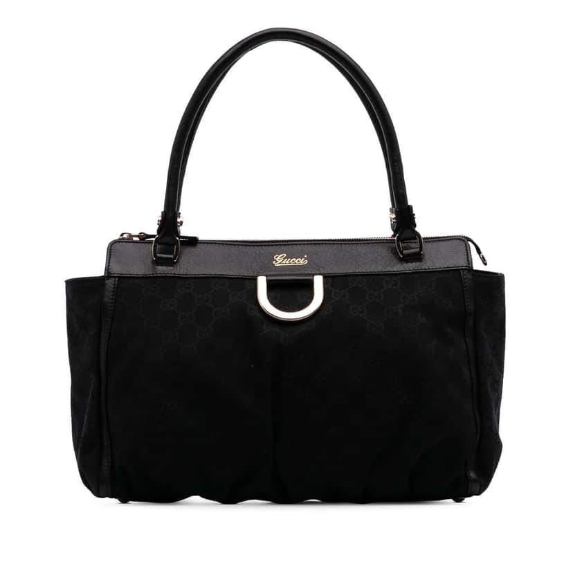 Gucci GG Canvas Abbey D Ring Tote Black Canvas Good condition - Front View