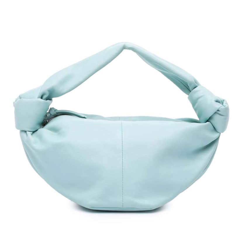 Bottega Veneta Mini Calfskin Double Knot Blue Leather Very good condition - Front View