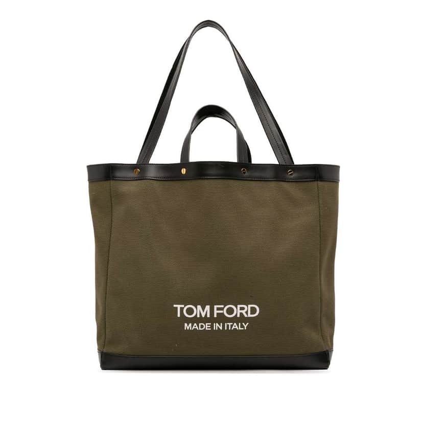 Tom Ford Medium Canvas T Screw Tote Brown Canvas Very good condition - Front View