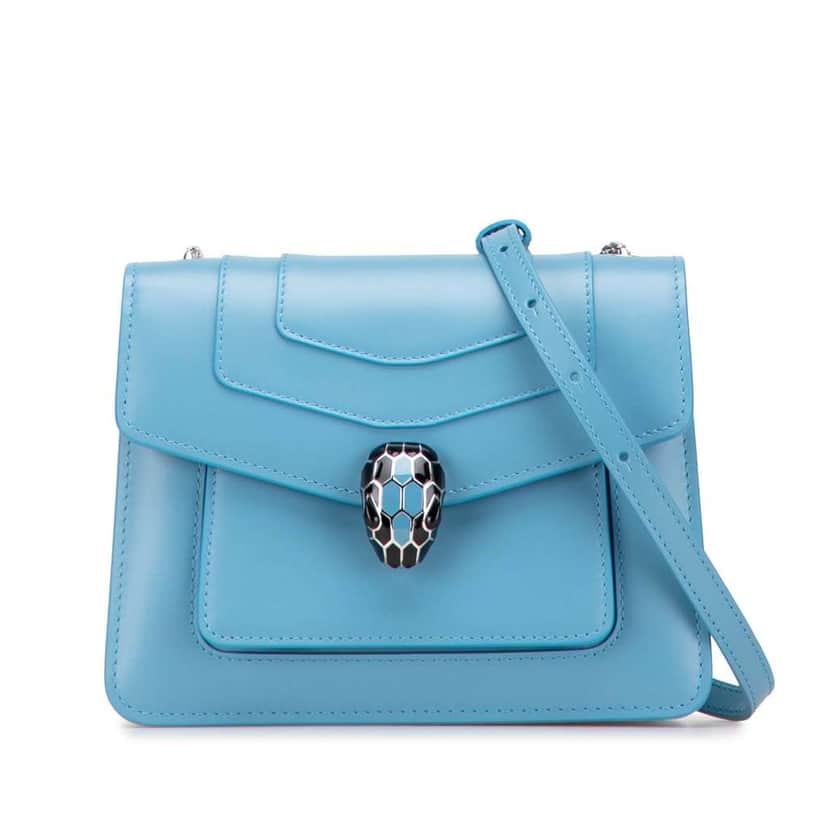 Bvlgari Leather Serpenti Forever Crossbody Blue Leather Good condition - Front View