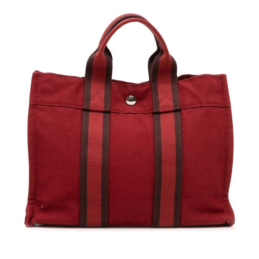 Hermès Canvas Fourre Tout PM Red Canvas Good condition - Front View