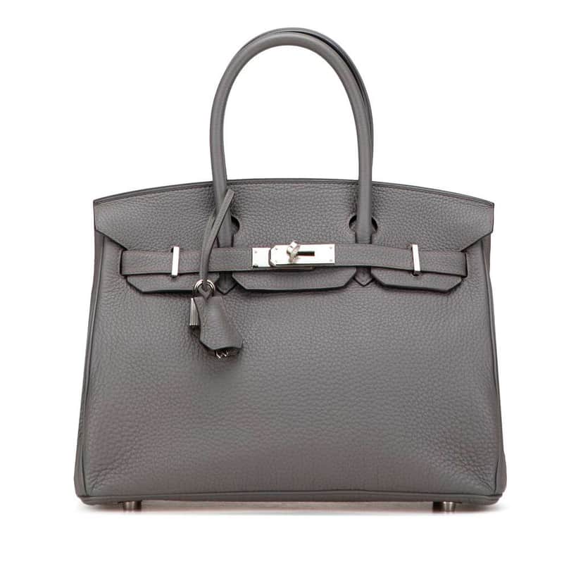 Hermès Togo Birkin Retourne 30 Grey Leather Good condition - Front View