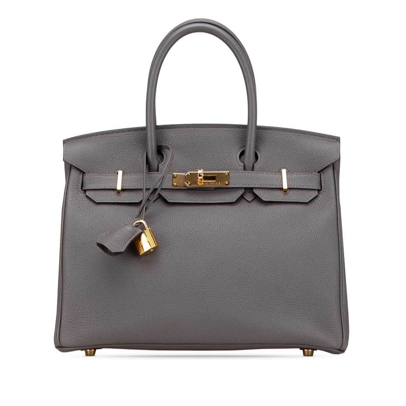 Hermès Togo Birkin Retourne 30 Grey Leather Good condition - Front View