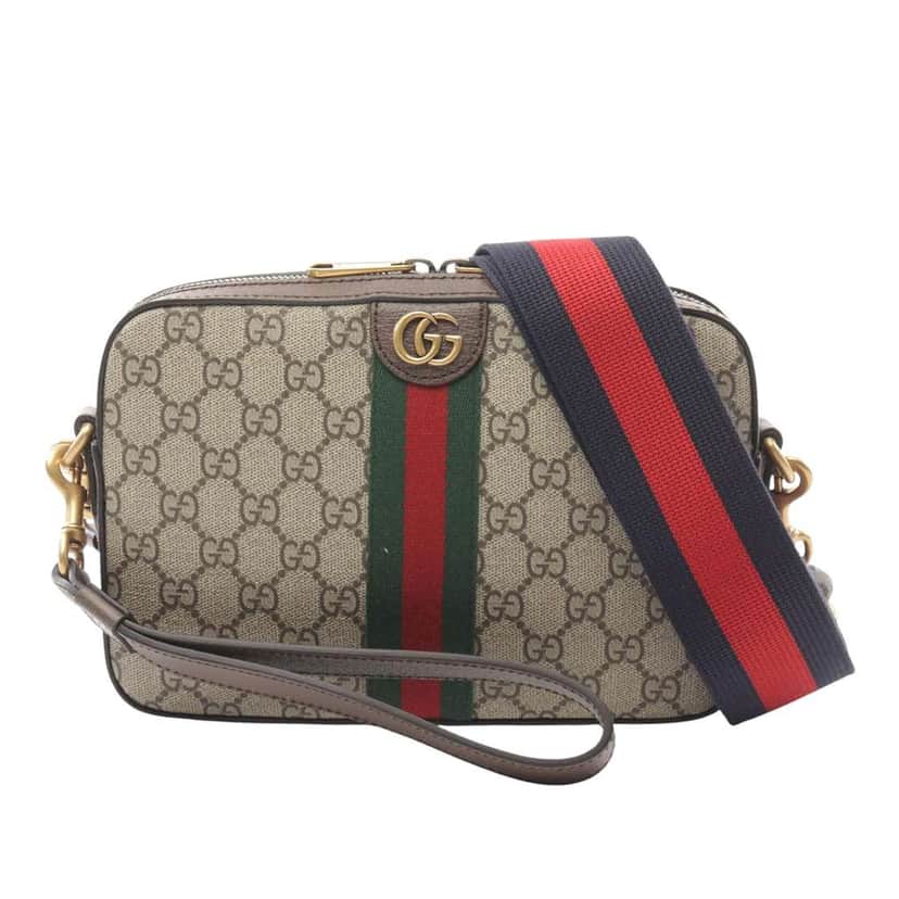 Gucci Small GG Supreme Web Ophidia Crossbody Brown Canvas Very good condition - Front View