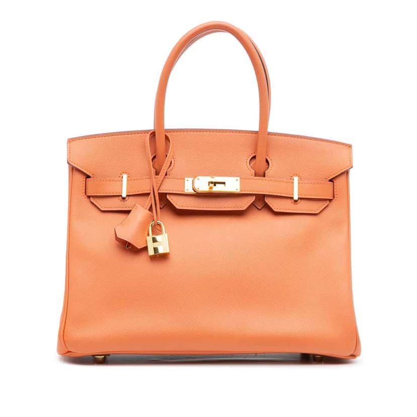 Hermès Epsom Birkin Retourne 30 Orange Leather Good condition - Front View