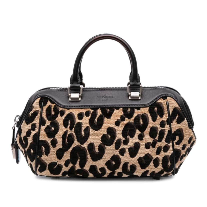 Louis Vuitton Stephen Sprouse Chenille Leopard Baby Bag Brown Wool Good condition - Front View