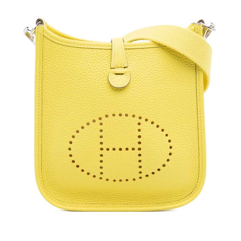 Hermès Clemence Evelyne TPM Yellow Leather Good condition - Front View