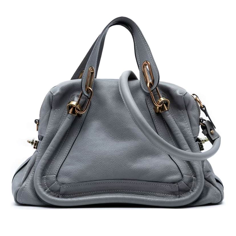 Chloé Medium Leather Paraty Satchel Grey Leather Good condition - Front View