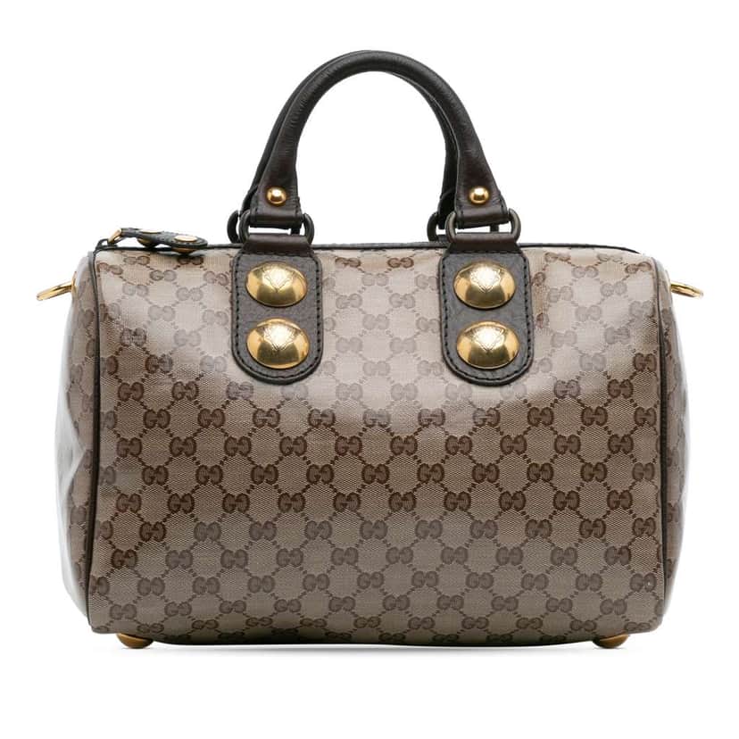 Gucci Babouska GG Crystal Boston Brown Canvas Good condition - Front View