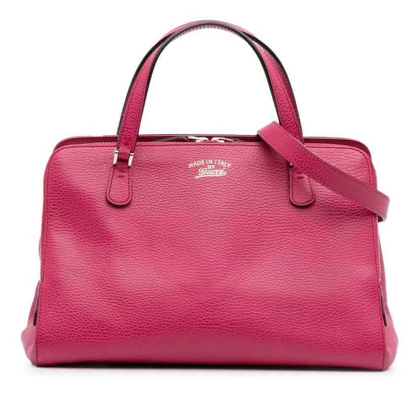 Gucci Calfskin Swing Top Handle Satchel Pink Leather Good condition - Front View