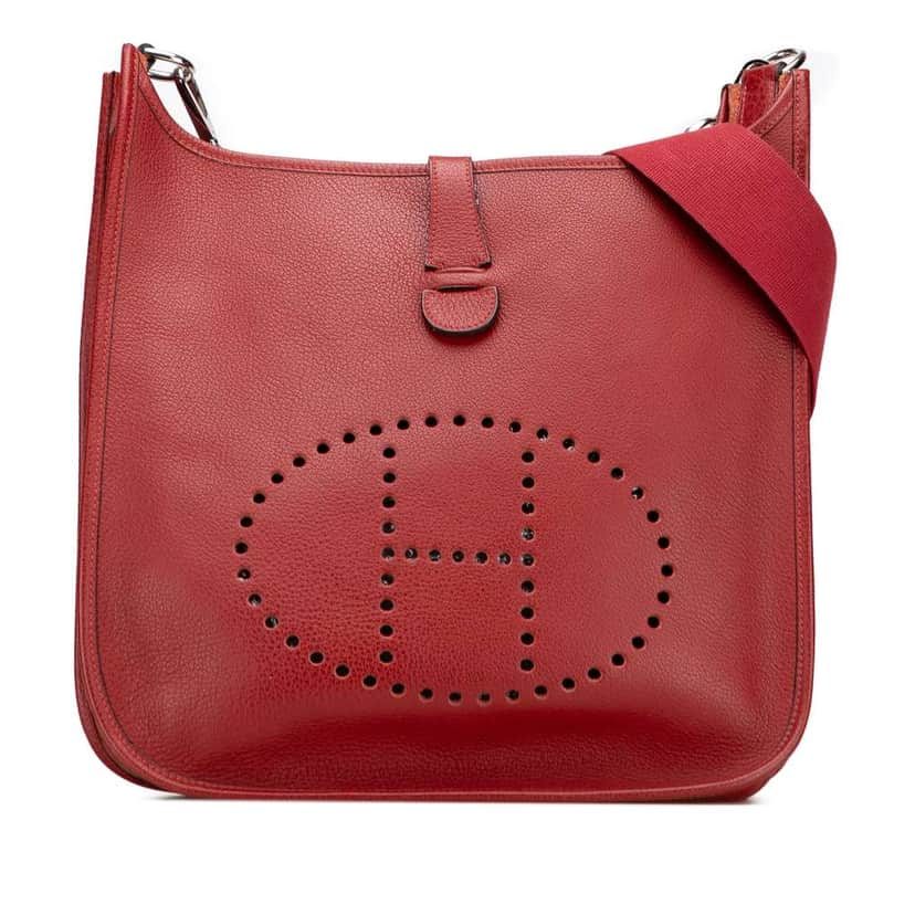 Hermès Fjord Evelyne GM Red Leather Good condition - Front View